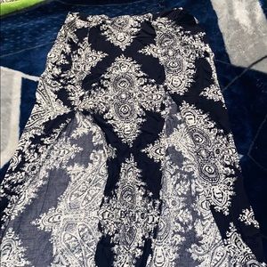 Navy blue slit skirt